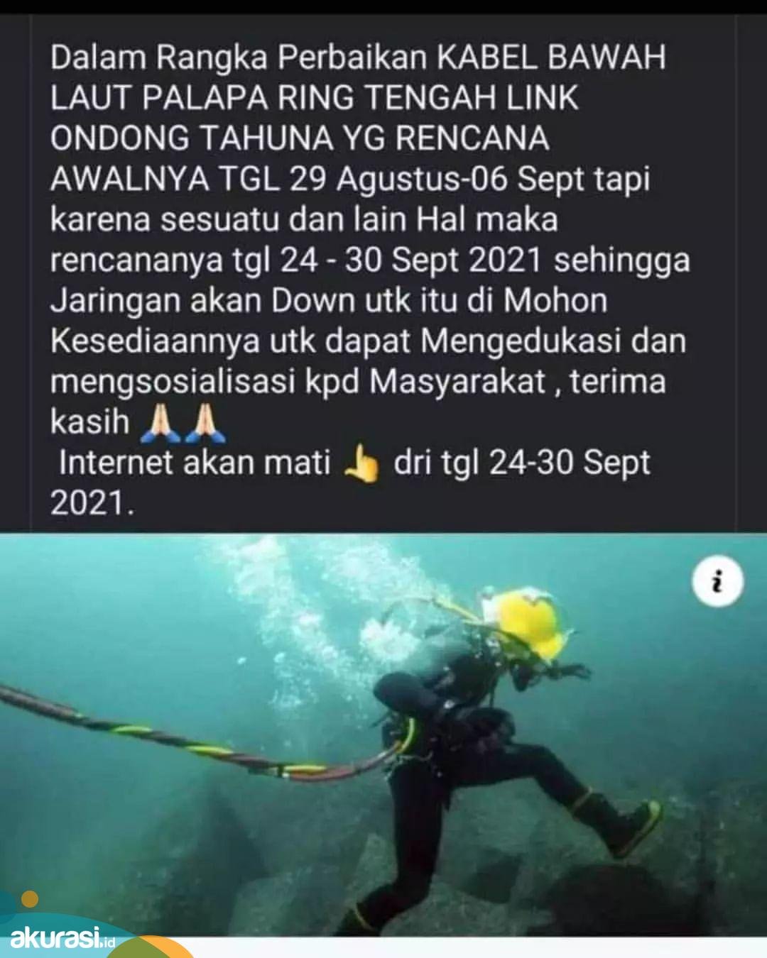 Apakah benar besok jaringan hilang