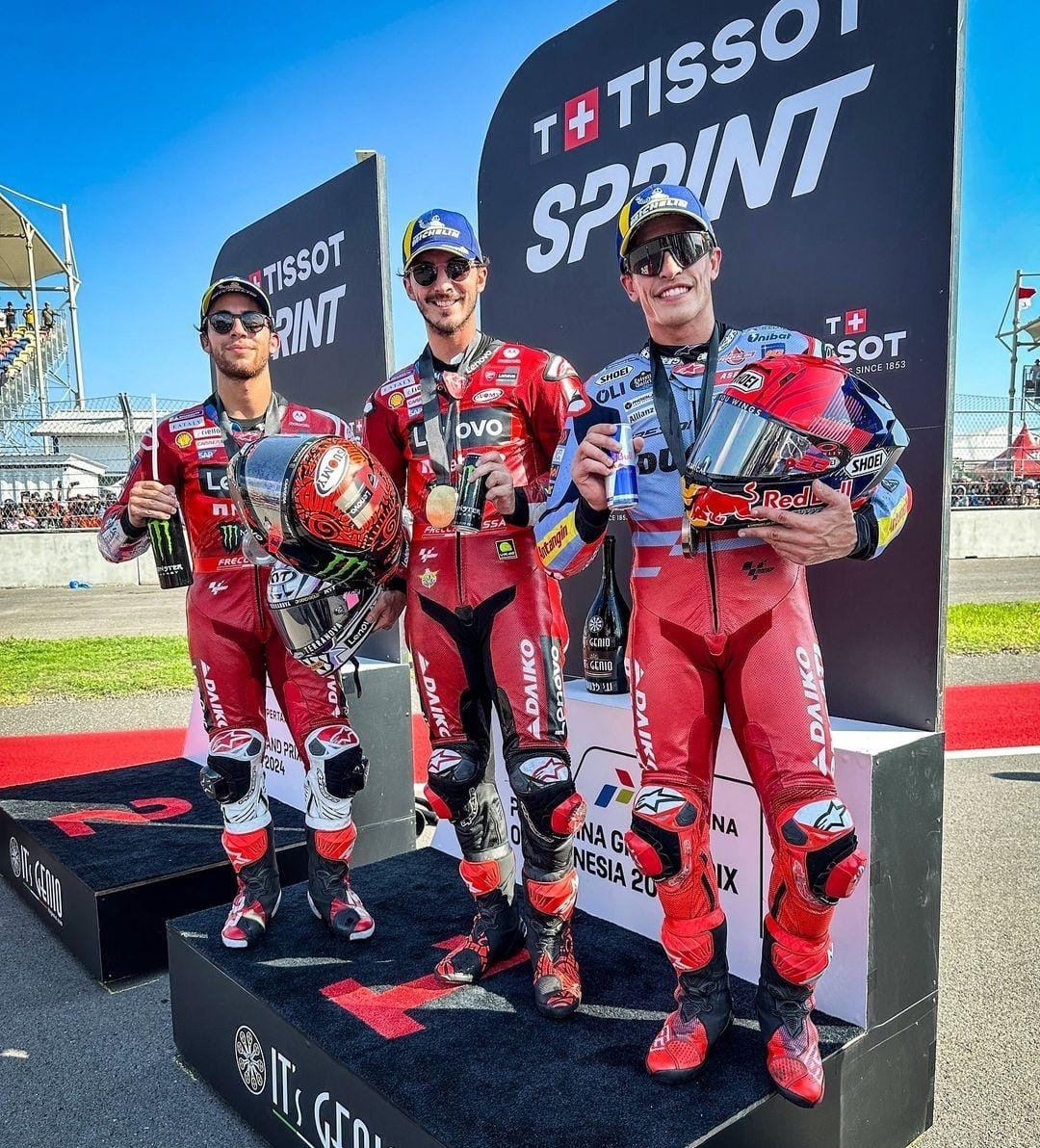 Hasil Sprint Race MotoGP Mandalika 2024: Pecco Menang, Jorge Martin ...